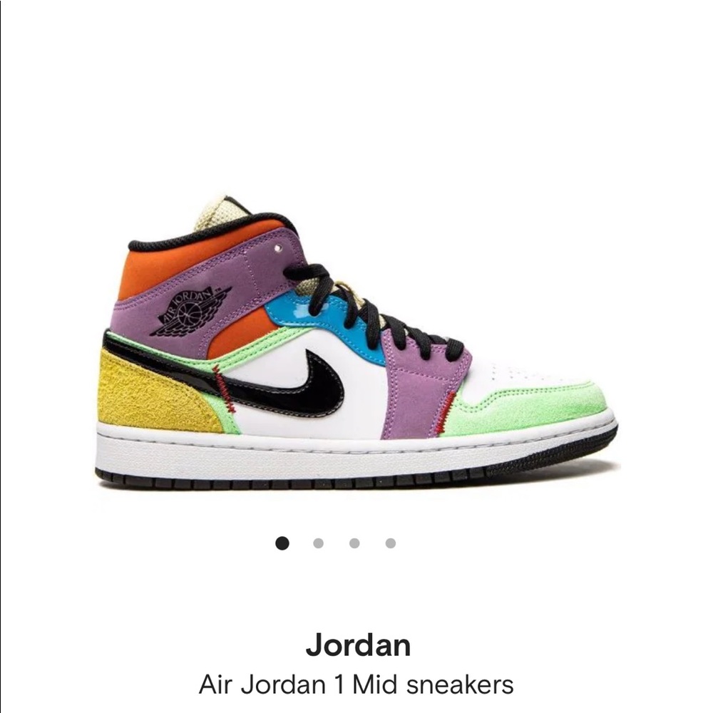 Nike  AIR JORDAN 1 MID MULTI-COLOR WOMENS LIFESTYLE SHOE - WHITE/MULTI - 9